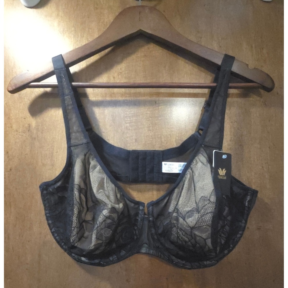 Wacoal Retro Chic Full Figure Underwire Bra 855225 Black 38DD NEW NWT